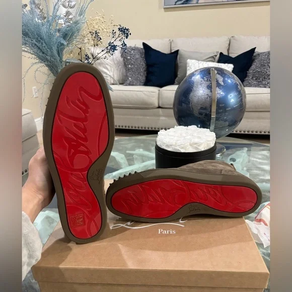 NWT Christian Louboutin Spikes Orlato Flat in Brown Retails at $1045 - Picture 6 of 8